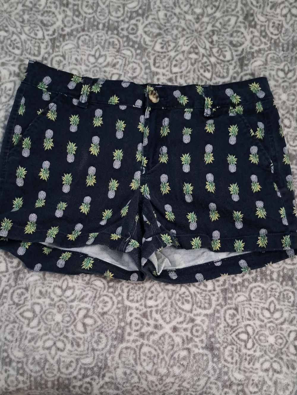 SO Navy Pineapple Print Jean Shorts Size 7